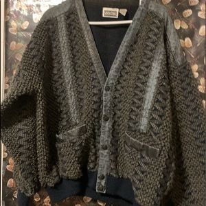 Men’s Sweater - LG. distressed snap front - $20